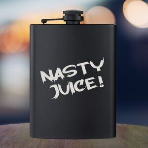Personalized Engraved Nasty Juice Black Flask